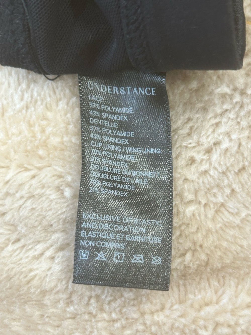 Understance Black Lace Underwire Bra Size 48DD Sheer Mesh Support sexy sheer - Picture 6 of 7